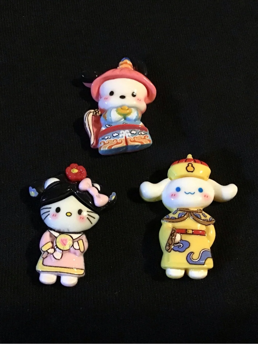 Sanrio characters mini magnet set with kimono design - Assorted Pastel Colors